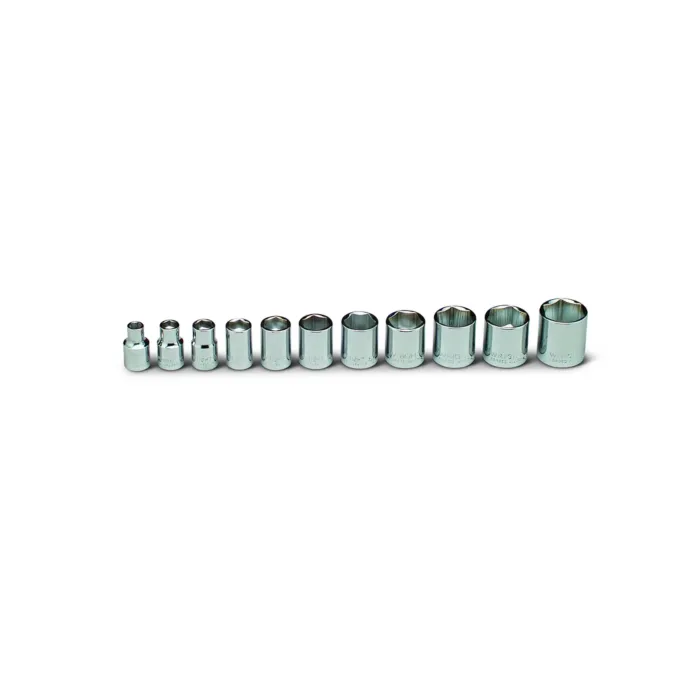 Wright Tool 3/8" Drive 11 Piece Set - 6 Point Standard Sockets, 1/4" - 7/8"