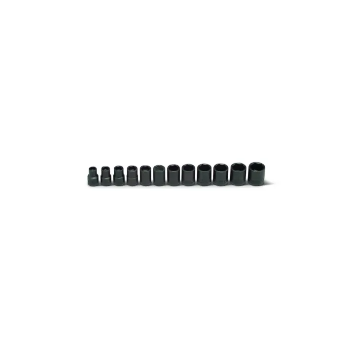 Wright Tool 3/8" Drive 12 Piece Set - 6 Point Standard Metric Impact Sockets, 8mm - 19mm