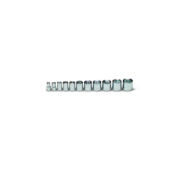 Wright Tool 3/8" Drive 11 Piece Set - 8 Point Standard Sockets, 1/4" - 7/8"