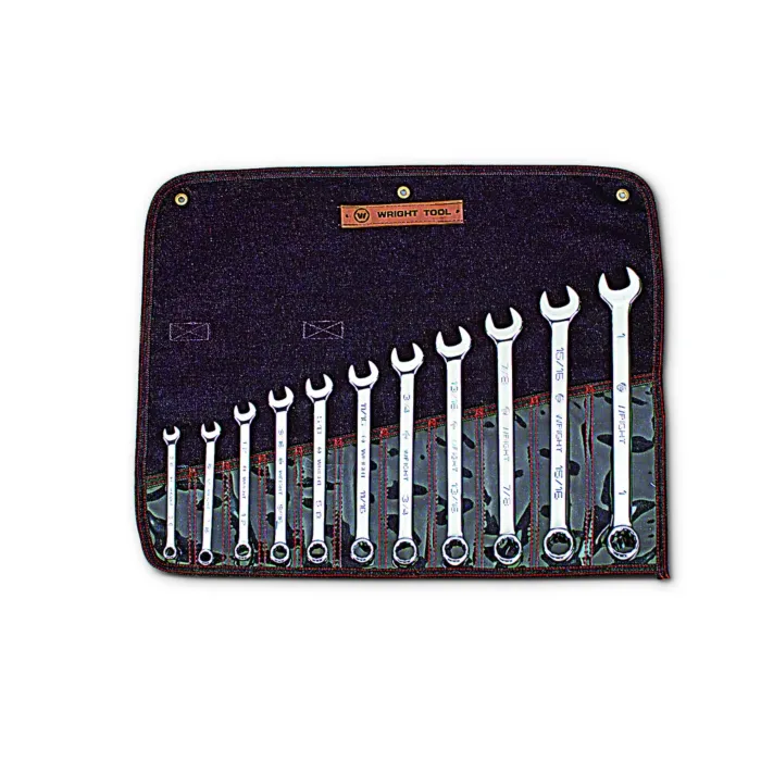 Wright Tool Combination Wrench WRIGHTGRIP® 2.0 Full Polish Set (11pc) 3/8 in. to 1 in. Size