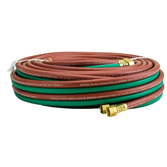 Weldcote Twin Hose Grade R 1/4 X 50' Bb Fittings