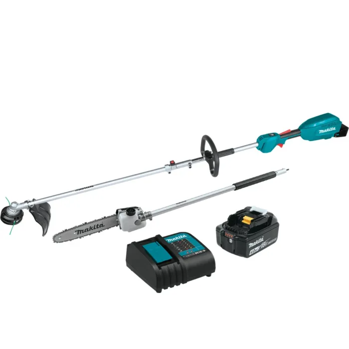 Makita 18V LXT Lithium-Ion Brushless Cordless Couple Shaft Power Head Kit with 13 In. String Trimmer & 10 In. Pole Saw Attachments
