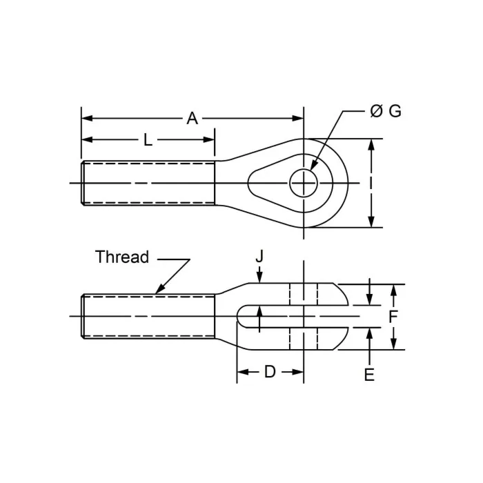 CLEVELAND CITY FORGE 5/8-18 Black Fine Thread Yoke End
