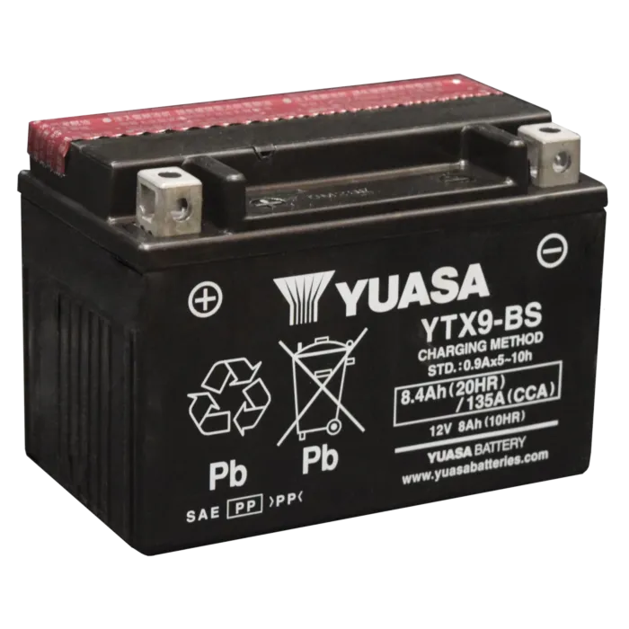 Yuasa Battery, Inc Yuasa YTX9-BS 12 V 8 Ah at 10 hr 0.9 A AGM Motorcycle Battery