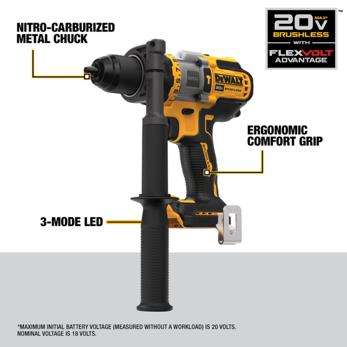 Dewalt DEWALT 20V MAX XTREME Pro Cordless Brushless 1 2 in 3 Speed Hammer Drill