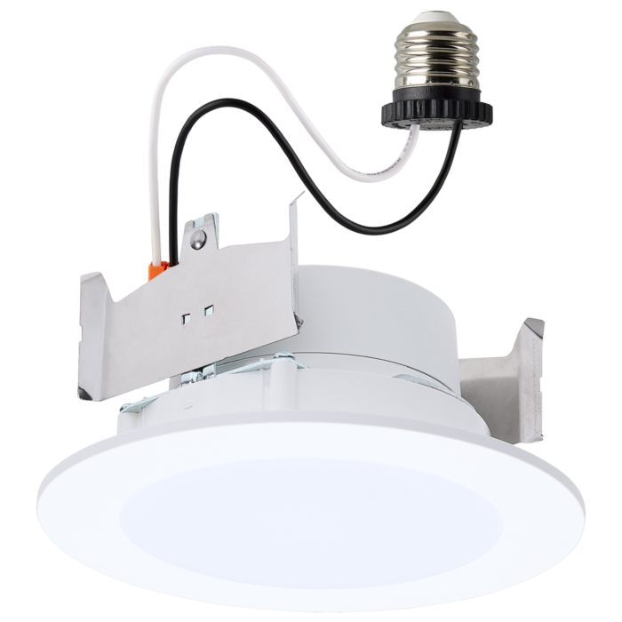 6.5/8/9.3 Watt LED Downlight Retrofit - 27K/30K/35K/40K/50K CCT - 4 Inch - Flat Wafer - Round - Matte White Finish