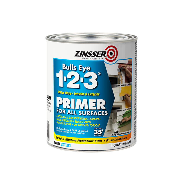 Zinsser Bulls Eye 1-2-3® Water-Base Primer - 1 Qt - White