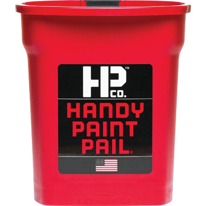 HANDy Paint Pail w/ Adjustable Strap & Magnetic Brush Holder (Red) 1 qt.