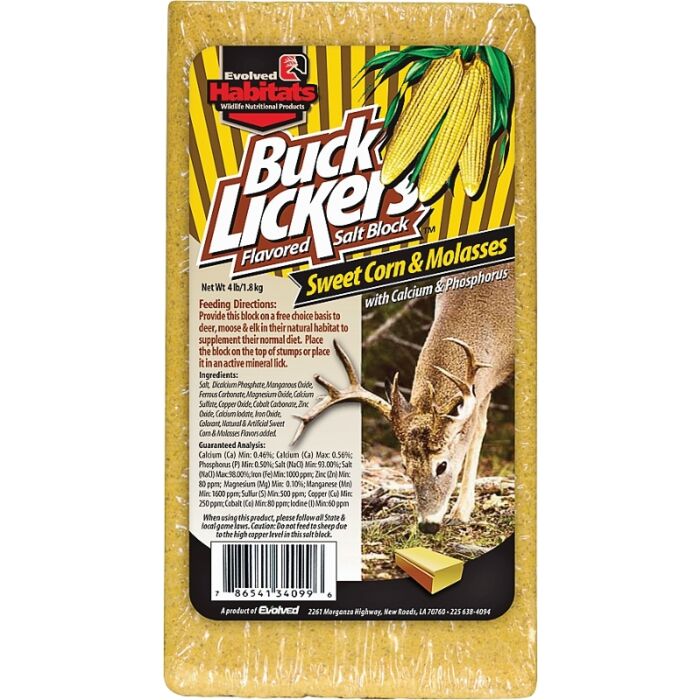 Evolved Habitats Buck Lickers Salt Block (Sweet Corn Flavor) 4 lb