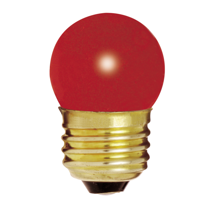 Satco 7.5 Watt S11 Incandescent - Ceramic Red - 2500 Average rated hours - Medium base - 120 Volt - Carded