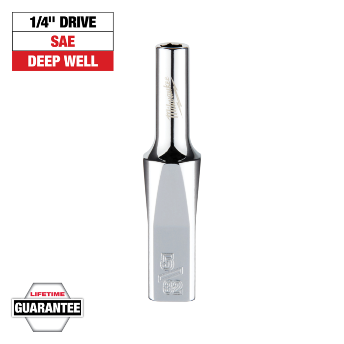 Milwaukee 1/4" Drive 5/32" SAE Deep Socket with FOUR FLAT™ Sides
