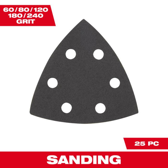 Milwaukee 25 PC 3-1/2” Triangle Sandpaper Set