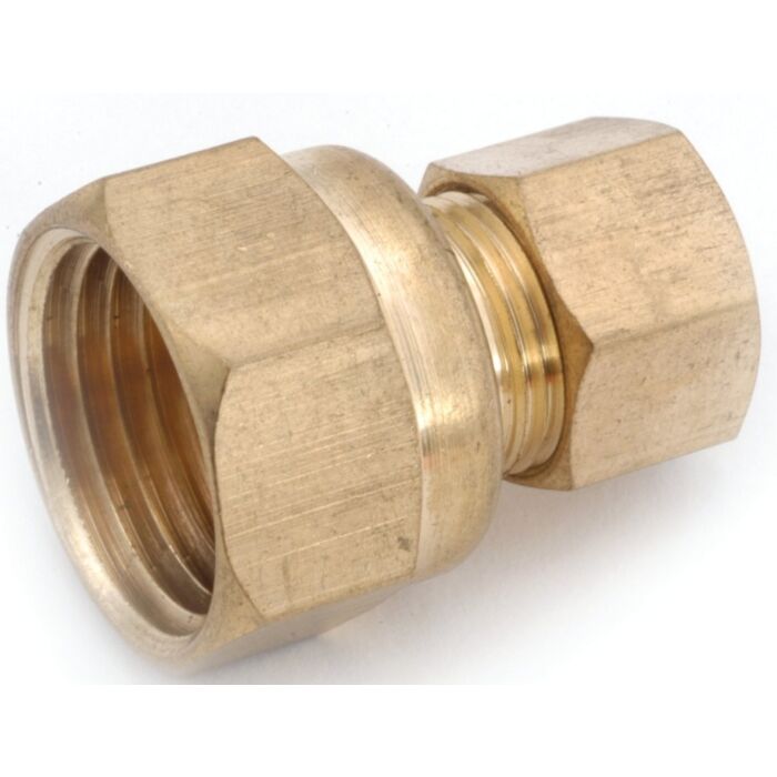 Anderson Metals 750066-0808 Pipe Connector, 1/2 in, Compression x Female, Brass, 200 psi Pressure