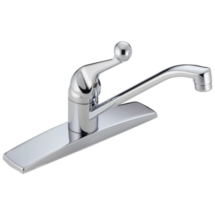 Delta Faucet Delta 134 / 100 / 300 / 400 Series: Single Handle Kitchen Faucet - Single Handle Lever - Chrome