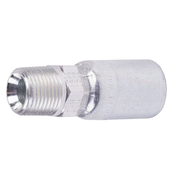 Parker 1/2 in-14 Male NPTF Pipe Carbon Steel Rigid Hydraulic Hose End