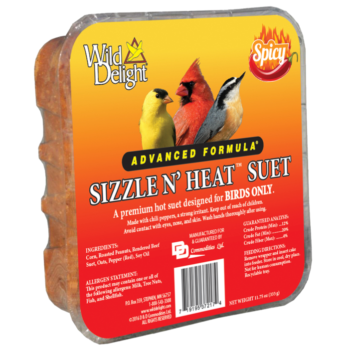 Wild Delight® D & D Commodities Wild Delight® 372175 11.75 oz Dry Sizzle N’ Heat® Suet Wild Bird Food