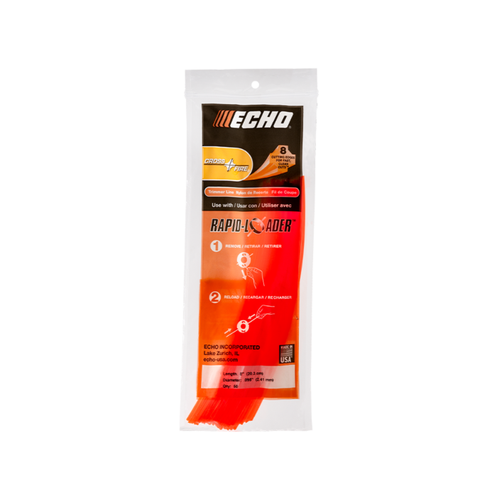 Echo 0.13 in 8 in Nylon Pre-Cut Plus-Shaped Trimmer Line