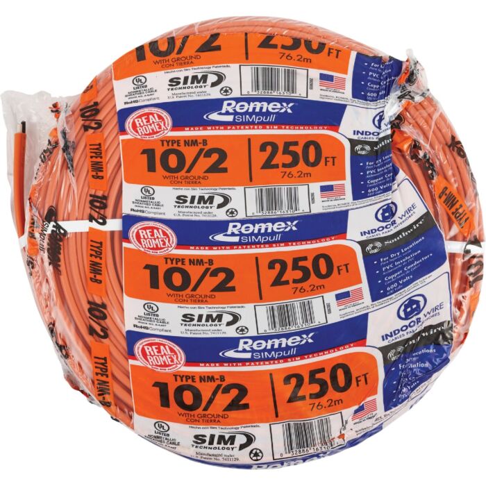 Southwire Romex 250 ft 10/2 NM-B Electrical Wire