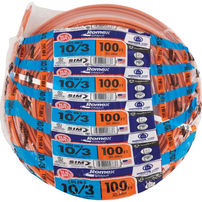 Southwire Romex 100 ft 10/3 NM-B Electrical Wire