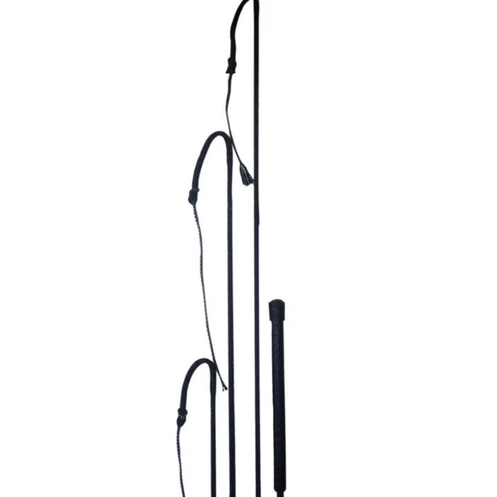 HorseLoverZ Rubber Grip Handle Type Black 5 ft Stock Yard Whip