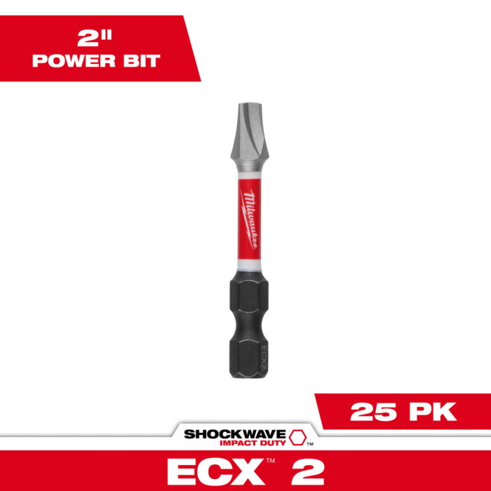 Milwaukee SHOCKWAVE(tm) Impact Duty 2" ECX™ 2 Power Bits (25 PK)