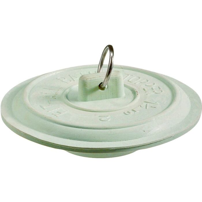 Plumb Pak PP820-4 Tub Stopper with Ring, 1-1/2 to 2 in Dia Dimensions, Rubber, White