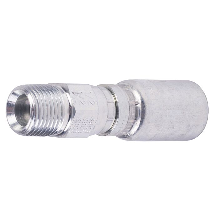 Parker 1/2 in-14 Male NPTF Pipe Carbon Steel Swivel Hydraulic Hose End