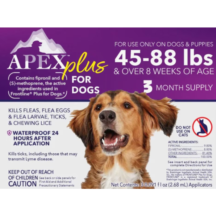 Apex Plus Flea & Tick Killer for Dogs 45-88lbs