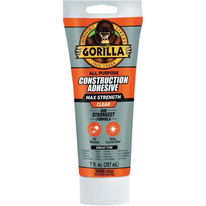 Gorilla Max Strength Construction Adhesive (Clear) 7 oz