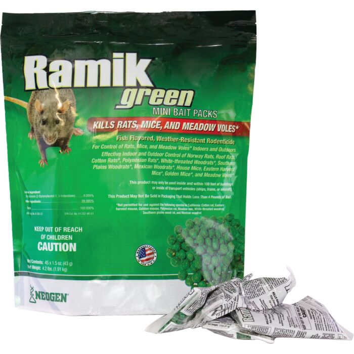 Ramik Green Pellet Bait Pack Rat And Mouse Poison 45 Pack