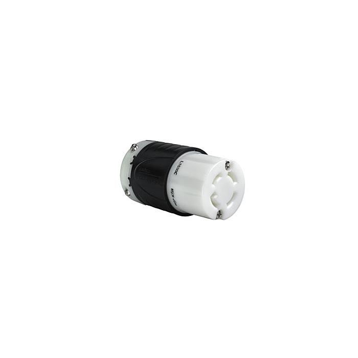 Pass & Seymour 30A NEMA L1530 Connector - Black Back, White Front Body