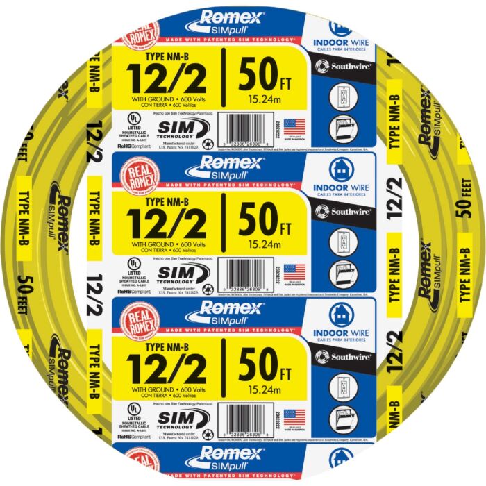Romex 50 ft 12/2 NM-B Electrical Wire