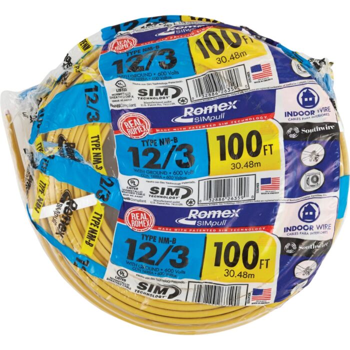 Romex 100 ft 12/3 NM-B Electrical Wire