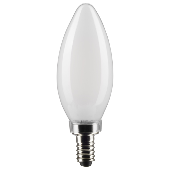 Satco 4 Watt B11 LED Filament - Frosted - Candelabra Base - 2700K - 350 Lumens - 120 Volt - 2-Pack