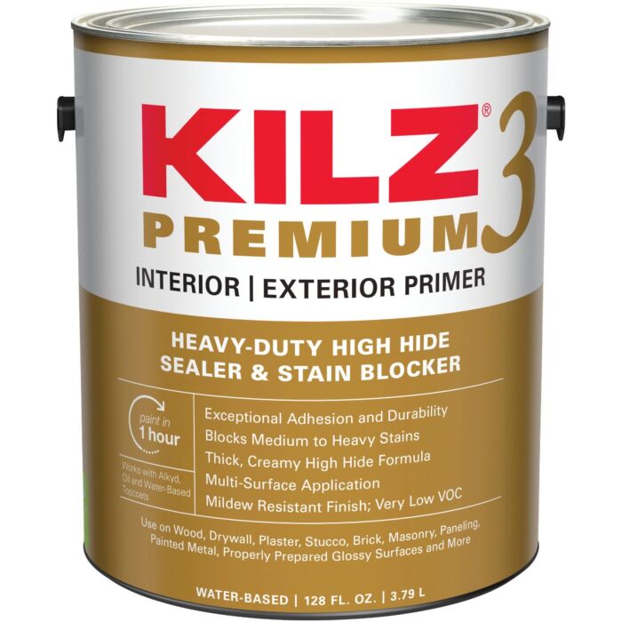 KILZ Premium Water-Base Interior/Exterior Sealer Stain Blocking Primer - 1 Gal - White