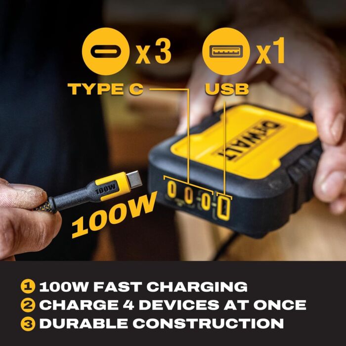 DEWALT 4-Port PD Charging Station w/ 6 ft Cable