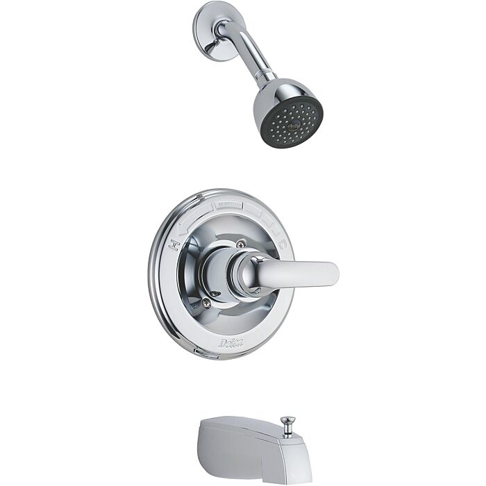 Delta Faucet Delta Retail Core: Monitor(R) 13 Series Tub And Shower Complete Rough And Trim - Single Handle Lever - Chrome
