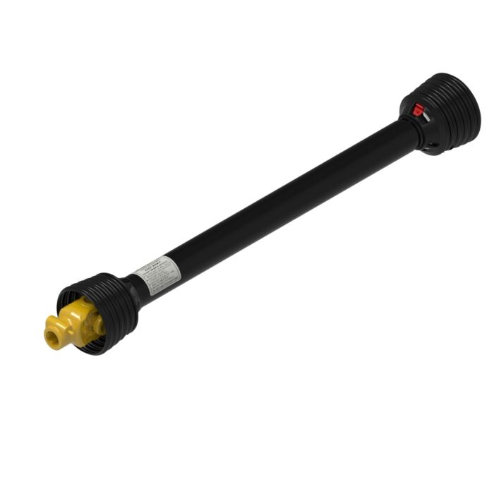 Weasler AB2 series profile PTO drive shaft with a 1 3/8-6 spline quick disconnect tractor connection and minus end yoke, cross and bearing kit needed for implement connection