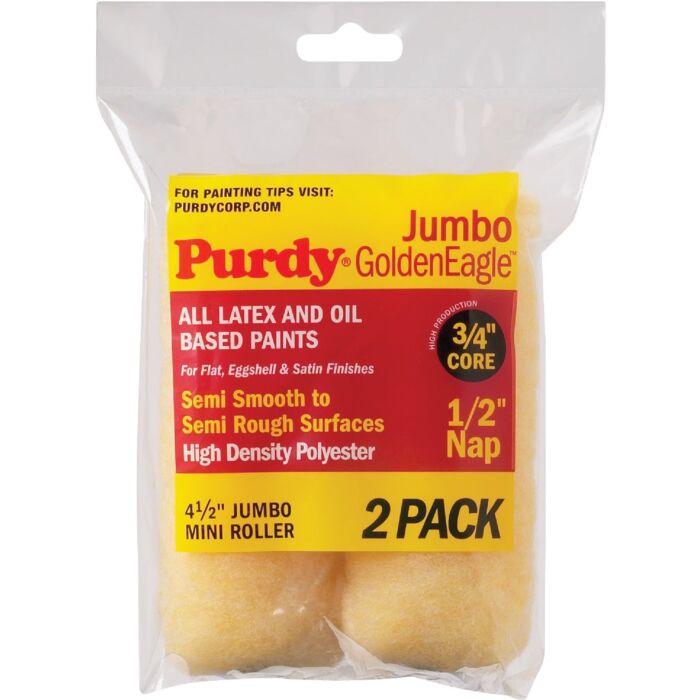 Purdy Golden Eagle Jumbo Mini Knit Fabric Roller Cover (2pk) 4-1/2 in. x 1/2 in. Nap