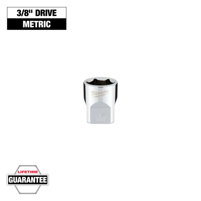 Milwaukee 3/8" Drive 17mm Metric Socket with FOUR FLAT™ Sides