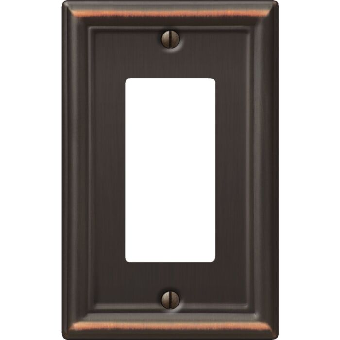 Amerelle Chelsea 1-Gang Steel Decorator Opening Wall Plate (Aged Bronze)