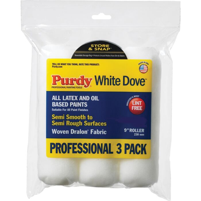Purdy White Dove Woven Fabric Roller Cover (3pk) 9 in. x 3/8 in. Nap