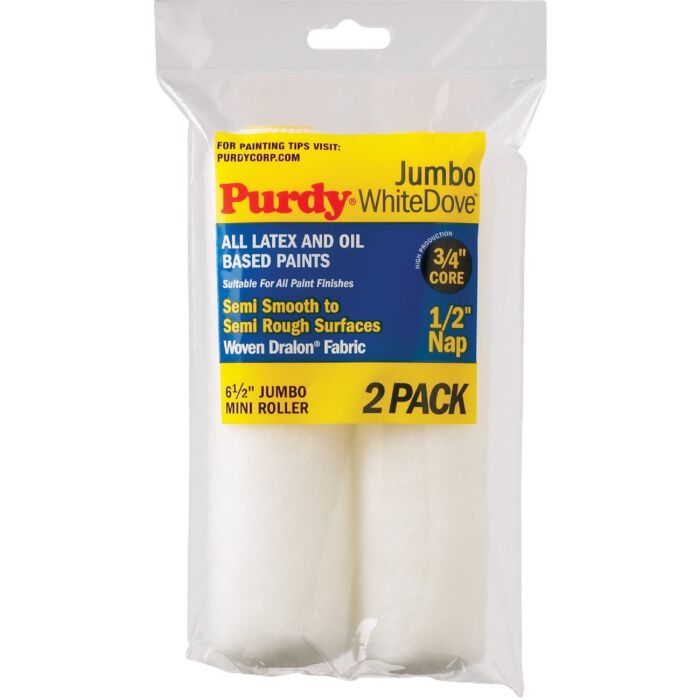 Purdy White Dove 6-1/2 in. x 1/2 in. Nap Jumbo Mini Roller Cover (2 pk)