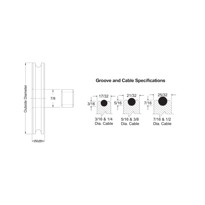 Wire Rope Pulley 4" OD 25/32 W