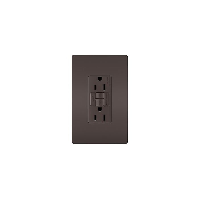 Pass & Seymour radiant® 15A Duplex Self-Test GFCI Receptacles with SafeLock® Protection, Brown