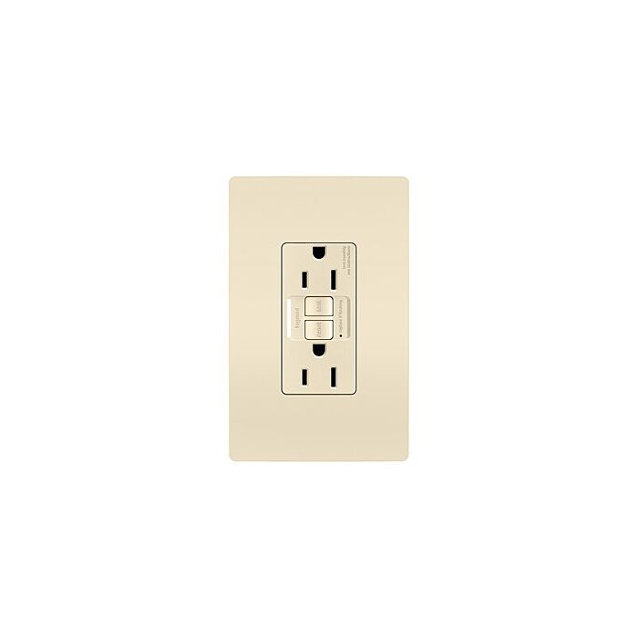 Pass & Seymour radiant® 15A Duplex Self-Test GFCI Receptacles with SafeLock® Protection, Light Almond