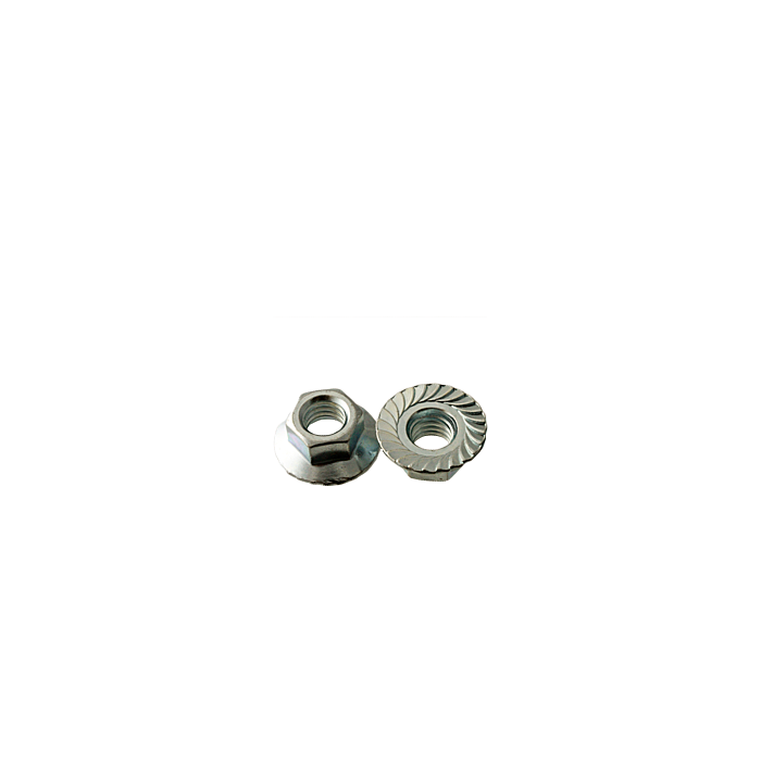 Hex Flange Nut, Serrated, Coarse Thread, 3/8"-16, Case Hardened, Zinc Plated (CR+3)