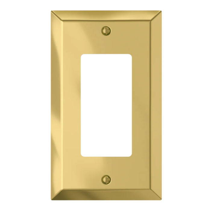 Amerelle 1-Gang Steel Decorator Opening Wall Plate (Polished Brass)