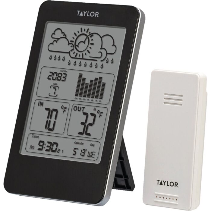 Taylor Indoor/Outdoor Digital Barometer with Thermometer and Wireless Remote