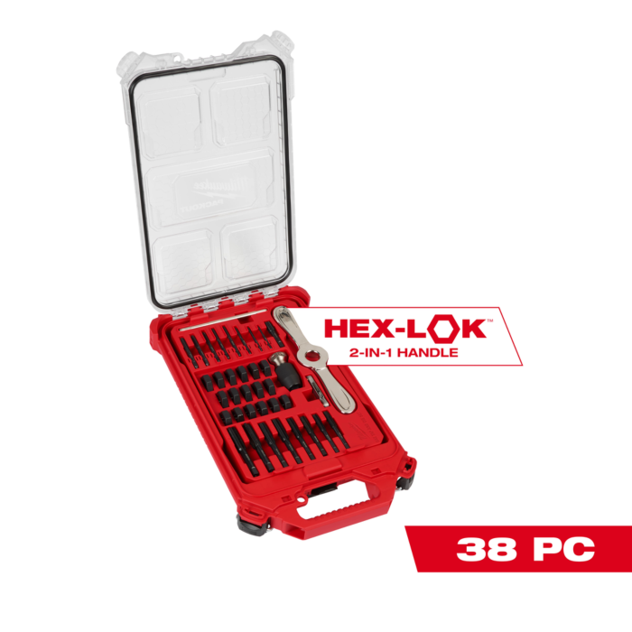 Milwaukee 38PC SAE Tap & Die PACKOUT™ Set w/ HEX-LOK™ 2-in-1 Handle